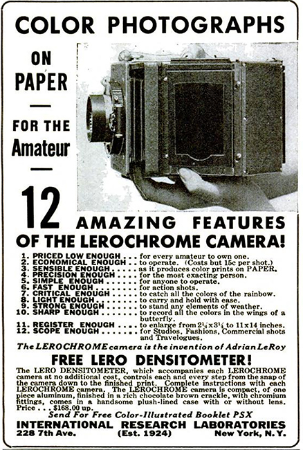 November, 1938 Popular Science Lerochrome Ad
