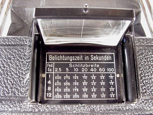 Optical Viewfinder and Shutter Speed Table