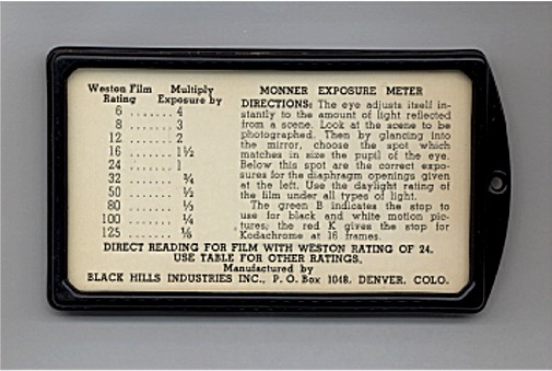 Monner Exposure Meter Back View