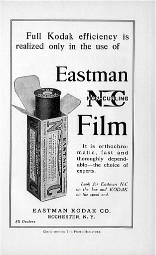 Vintage 1910 EASTMAN KODAK instructions pour NC Camera film non-Curling 