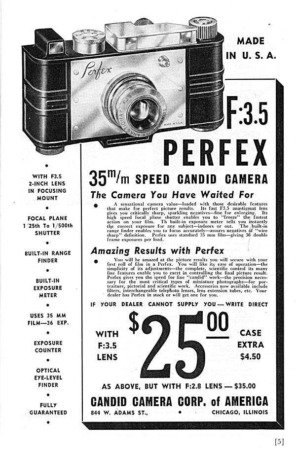 1938 Perfex Speed Candid Ad